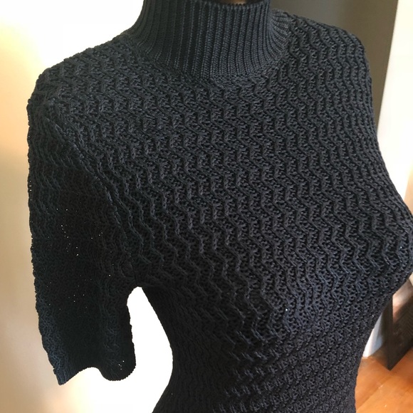 Liz Claiborne Navy Blue Short Sleeve Top, M - Picture 3 of 3